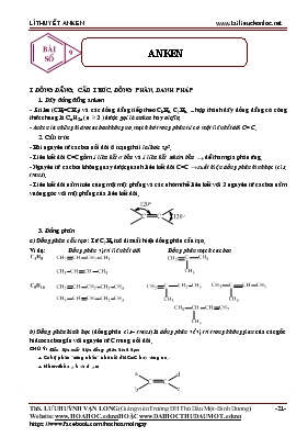 Giáo án Lí thuyết anken